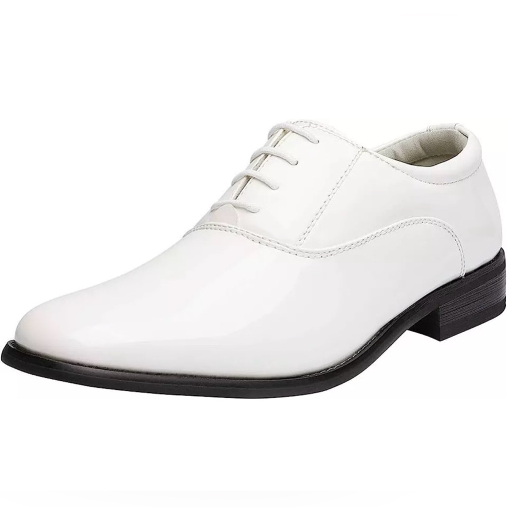 Bruno Marc Men's Faux Patent Leather Tuxedo Derby Dress Shoes Classic Size 11